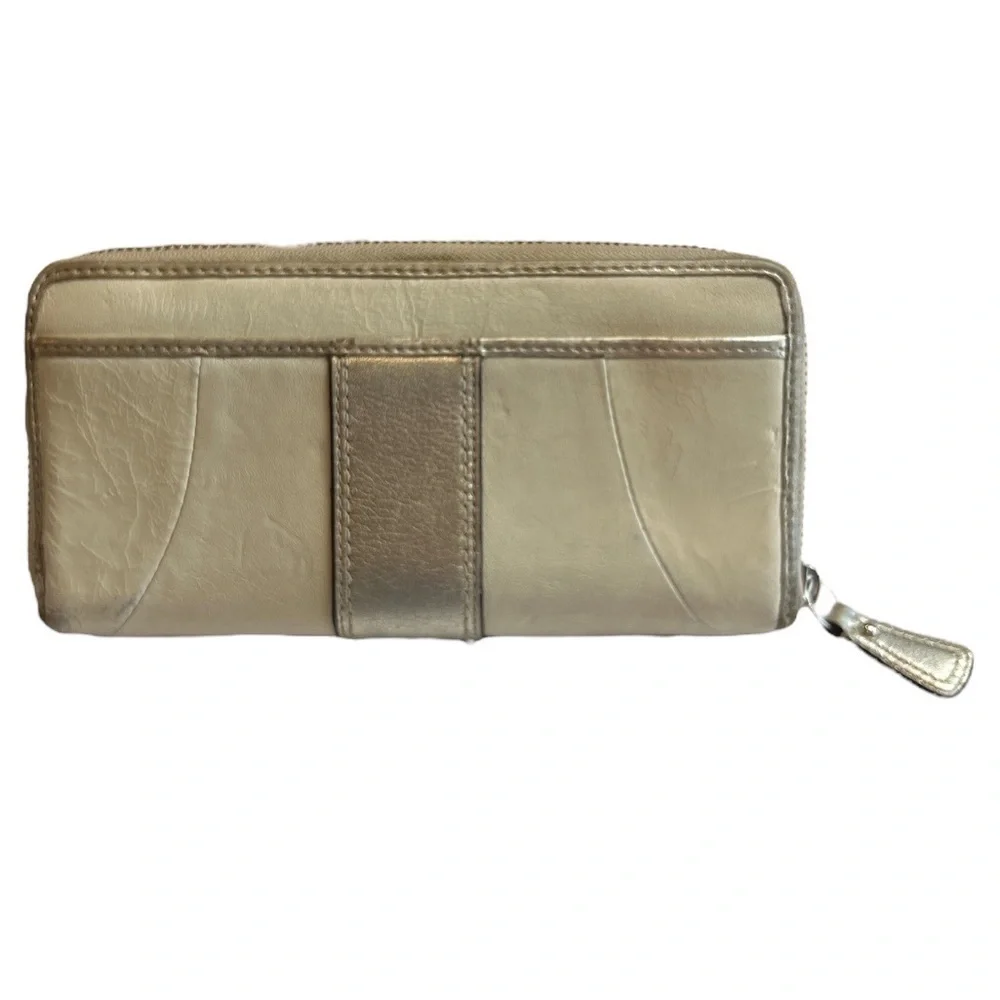 Coach large Gold & Cream Tan Two Tone wallet